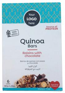 Private Label: Quinoa Bars with Chocolate and Raisins